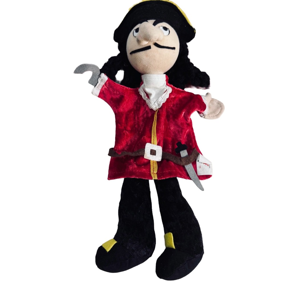 Vintage MÚ Brno Captain Hook Hand Puppet Plush Peter Pan Czech Republic 13" Tagg